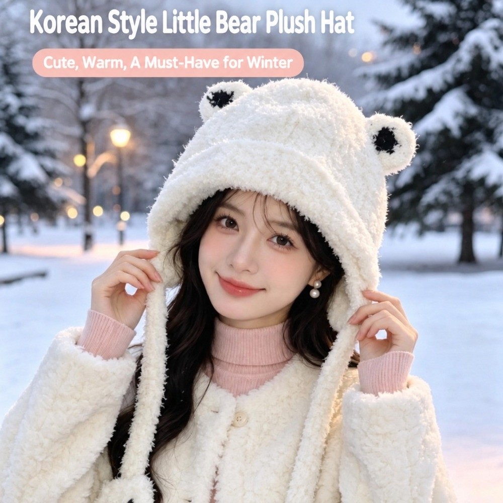Trapper Hat Ear Flap - Topi Trapper Poliester Gaya Korea Motif